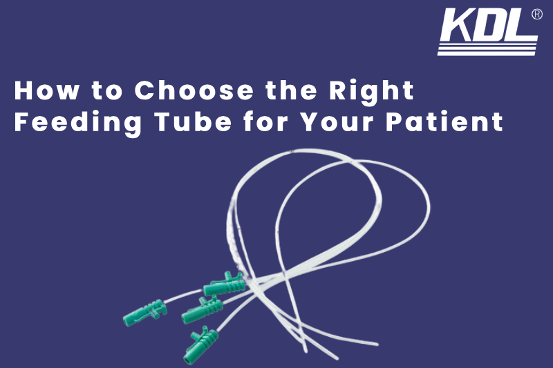 An array of feeding tubes is displayed, emphasizing the importance of choosing the right type for patient care and comfort.